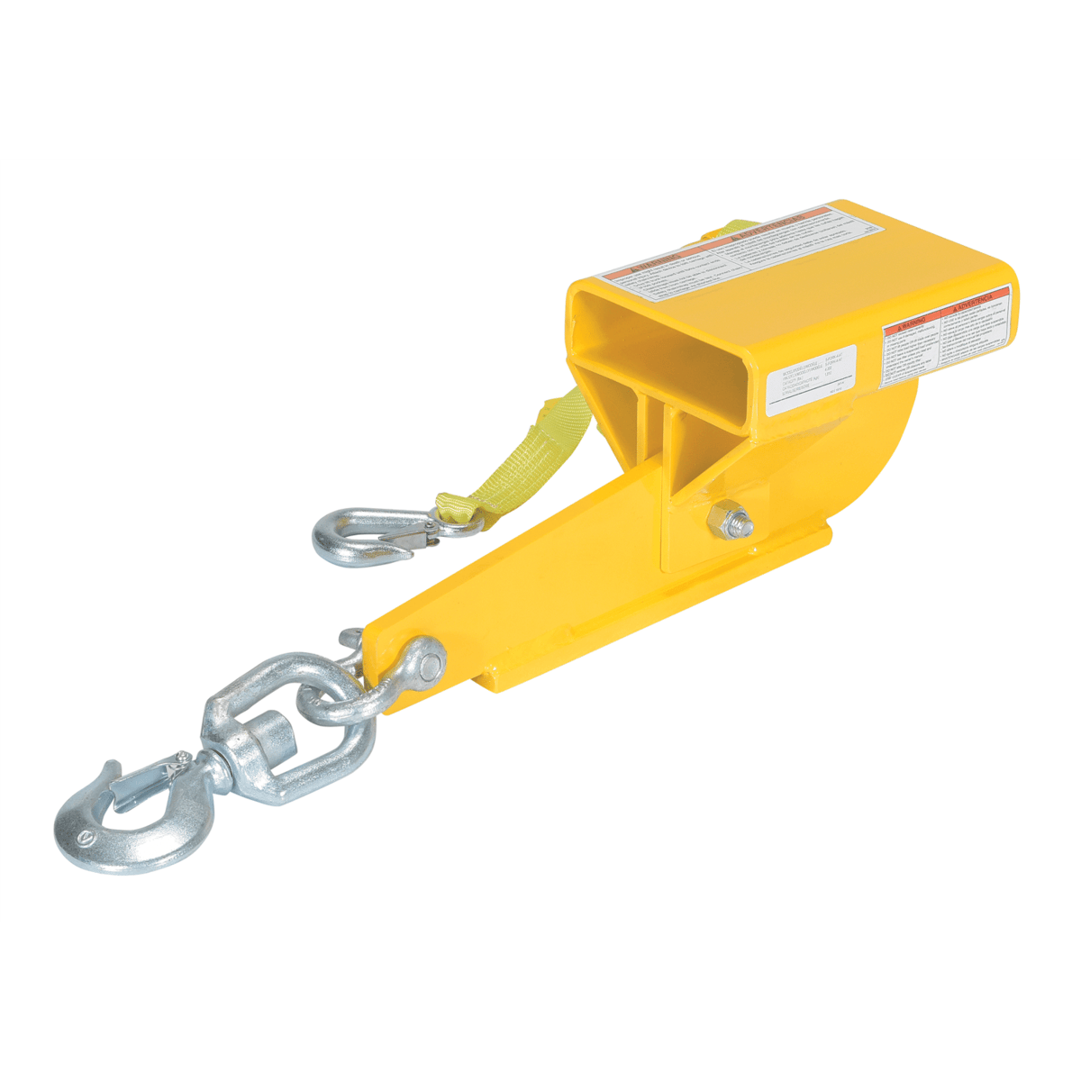 Vestil Steel Hoist Single Auto Tension Swivel Hook 16 In x 6 In x 14-5/16 In 4,000Lb Yel S-FORK-4-AT