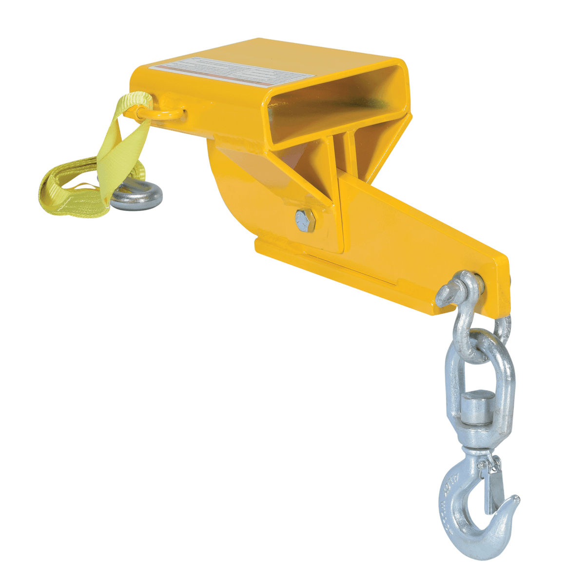 Vestil Steel Hoist Single Auto Tension Swivel Hook 16 In x 6 In x 14-5/16 In 4,000Lb Yel S-FORK-4-AT