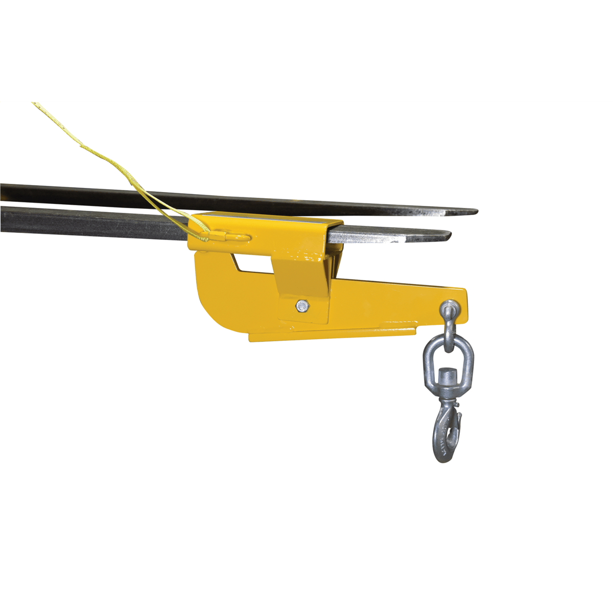 Vestil Steel Hoist Single Auto Tension Swivel Hook 16 In x 6 In x 14-5/16 In 4,000Lb Yel S-FORK-4-AT
