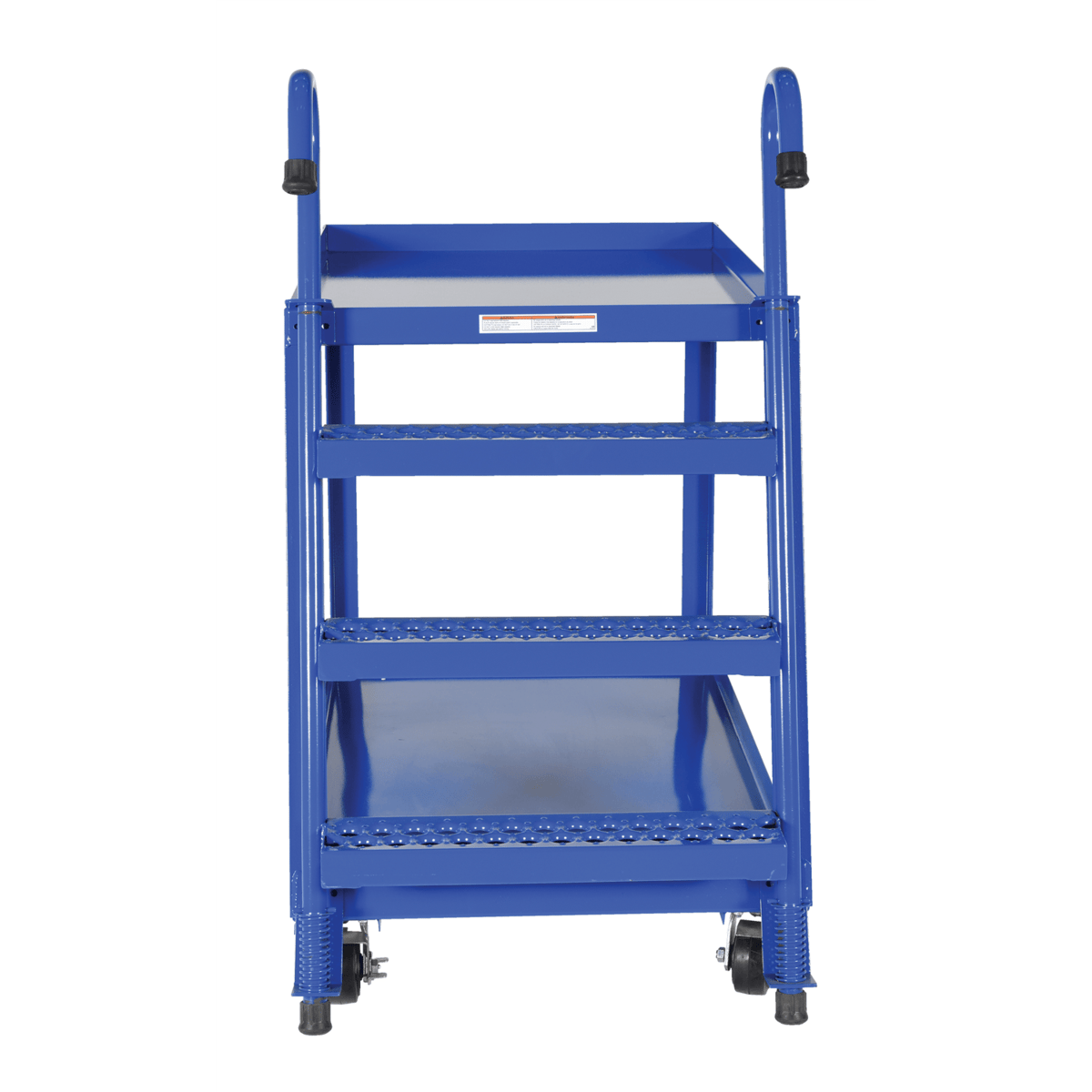 Vestil Steel Stock Picker 2 Shelf w/Mold On Rubber Casters 51-3/4Inx27-7/8Inx50-1/8In 1,000Lb Blue