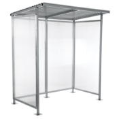 Vestil Steel Smoking Shelter Bus Stop 3-4 Person Capacity Silver SSH-7939-80