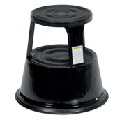 Vestil Steel Rolling Step Stool 17 In. Top Step Height 500 Lb. Capacity Black STEP-17-BK