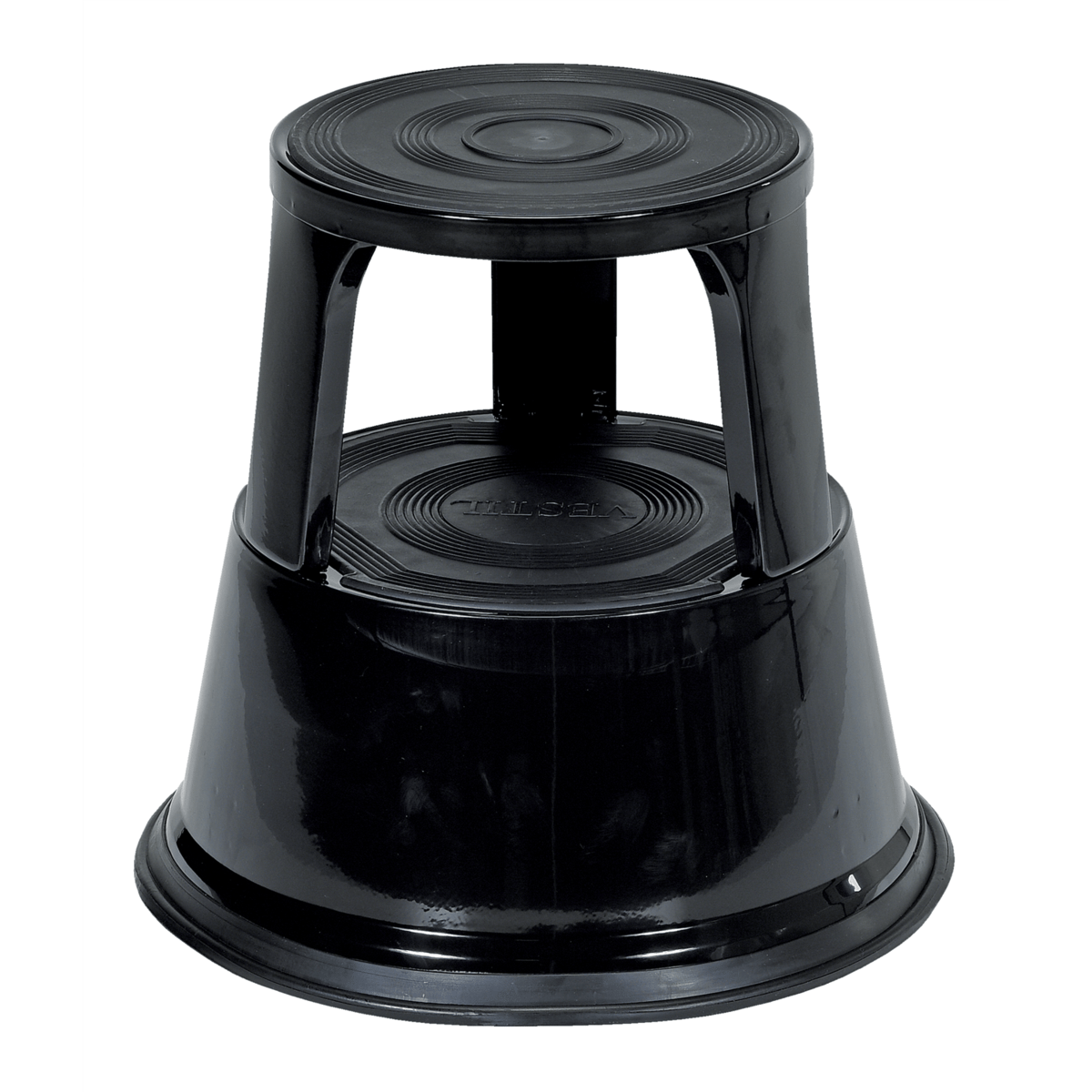 Vestil Steel Rolling Step Stool 17 In. Top Step Height 500 Lb. Capacity Black STEP-17-BK