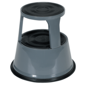Vestil Steel Rolling Step Stool 17 In. Top Step Height 500 Lb. Capacity Gray STEP-17-GY