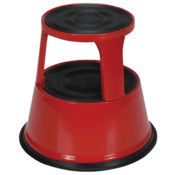 Vestil Steel Rolling Step Stool 17 In. Top Step Height 500 Lb. Capacity Red STEP-17-R