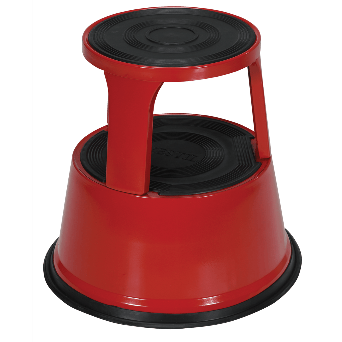 Vestil Steel Rolling Step Stool 17 In. Top Step Height 500 Lb. Capacity Red STEP-17-R