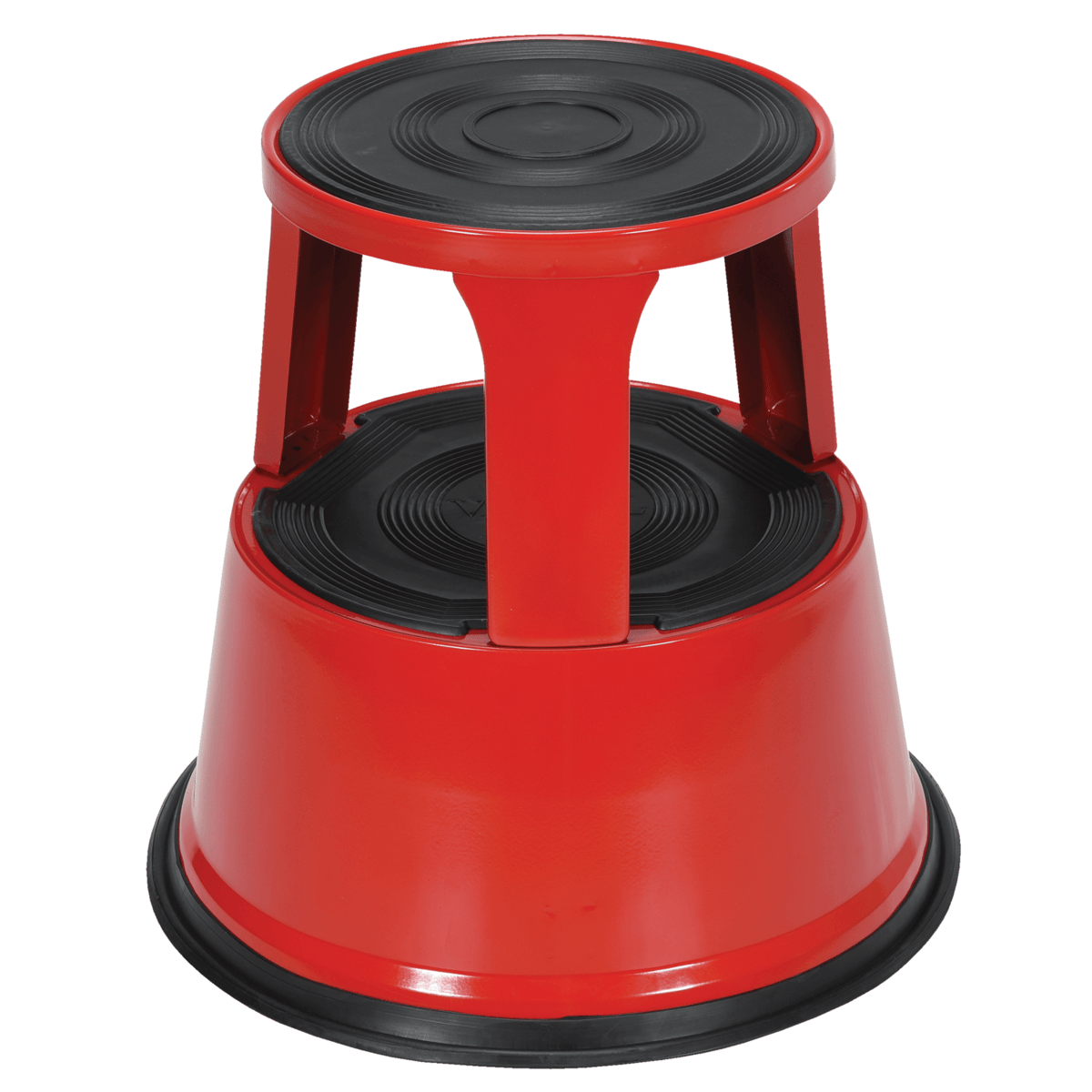 Vestil Steel Rolling Step Stool 17 In. Top Step Height 500 Lb. Capacity Red STEP-17-R