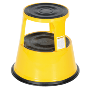Vestil Steel Rolling Step Stool 17 In. Top Step Height 500 Lb. Capacity Yellow STEP-17-Y
