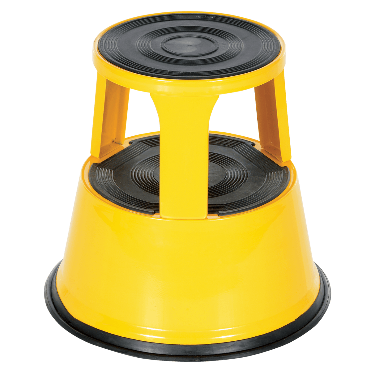 Vestil Steel Rolling Step Stool 17 In. Top Step Height 500 Lb. Capacity Yellow STEP-17-Y