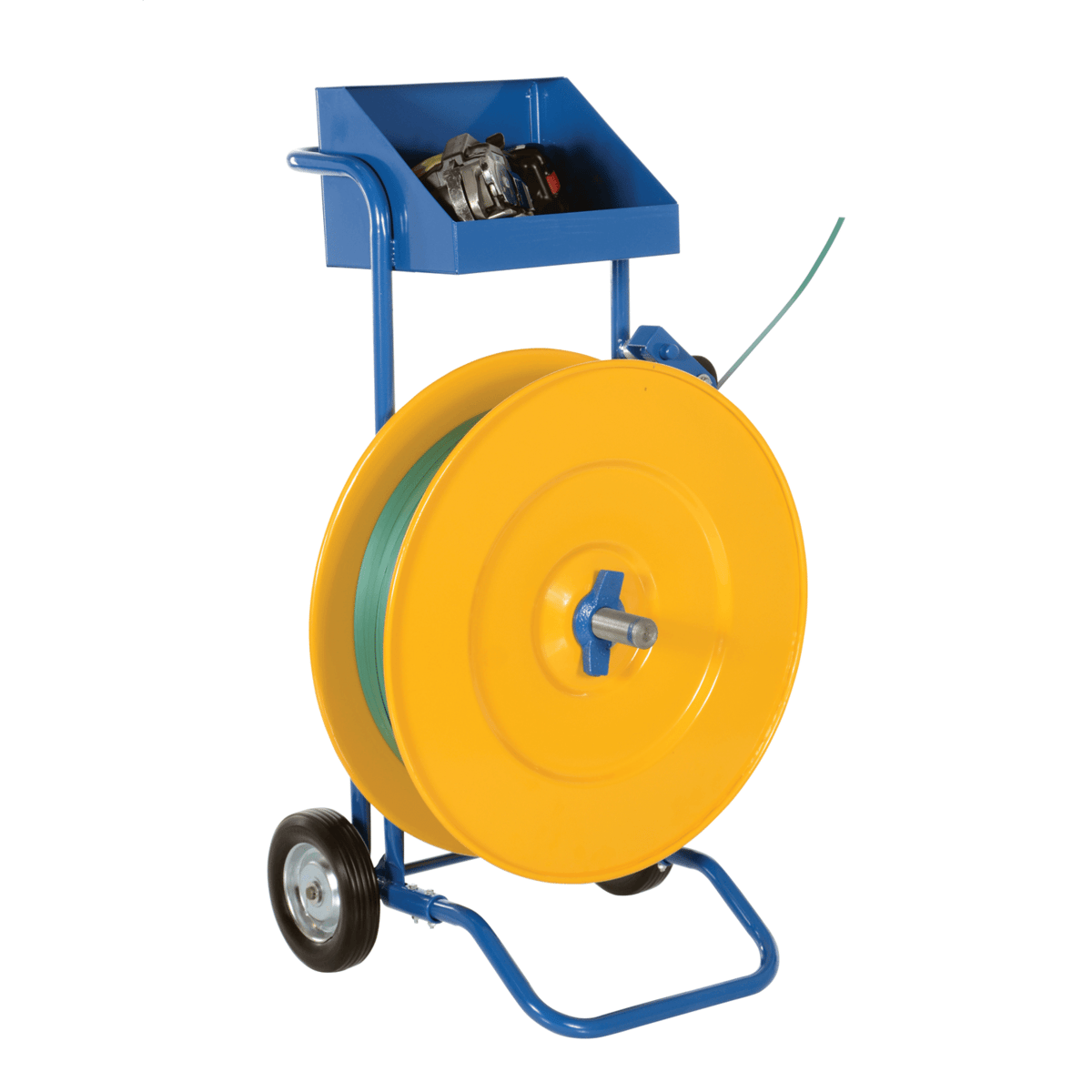 Vestil Steel Heavy Duty Strapping Cart 22.3215 x 25 x 41.8125 Blue/Yellow STRAP-PS-HD