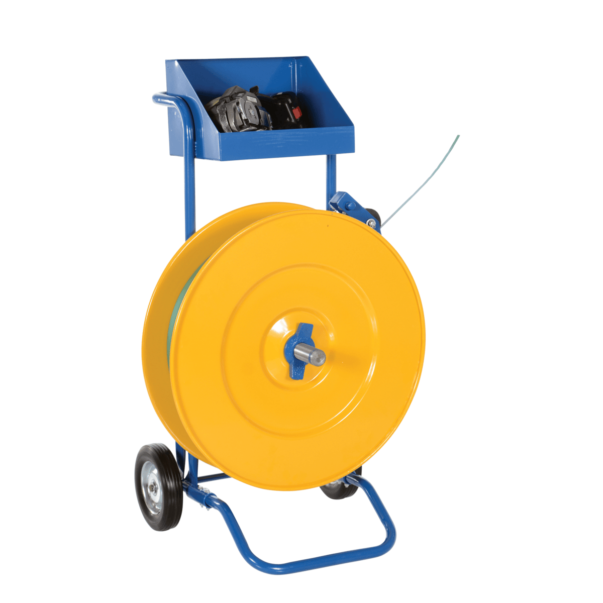 Vestil Steel Heavy Duty Strapping Cart 22.3215 x 25 x 41.8125 Blue/Yellow STRAP-PS-HD