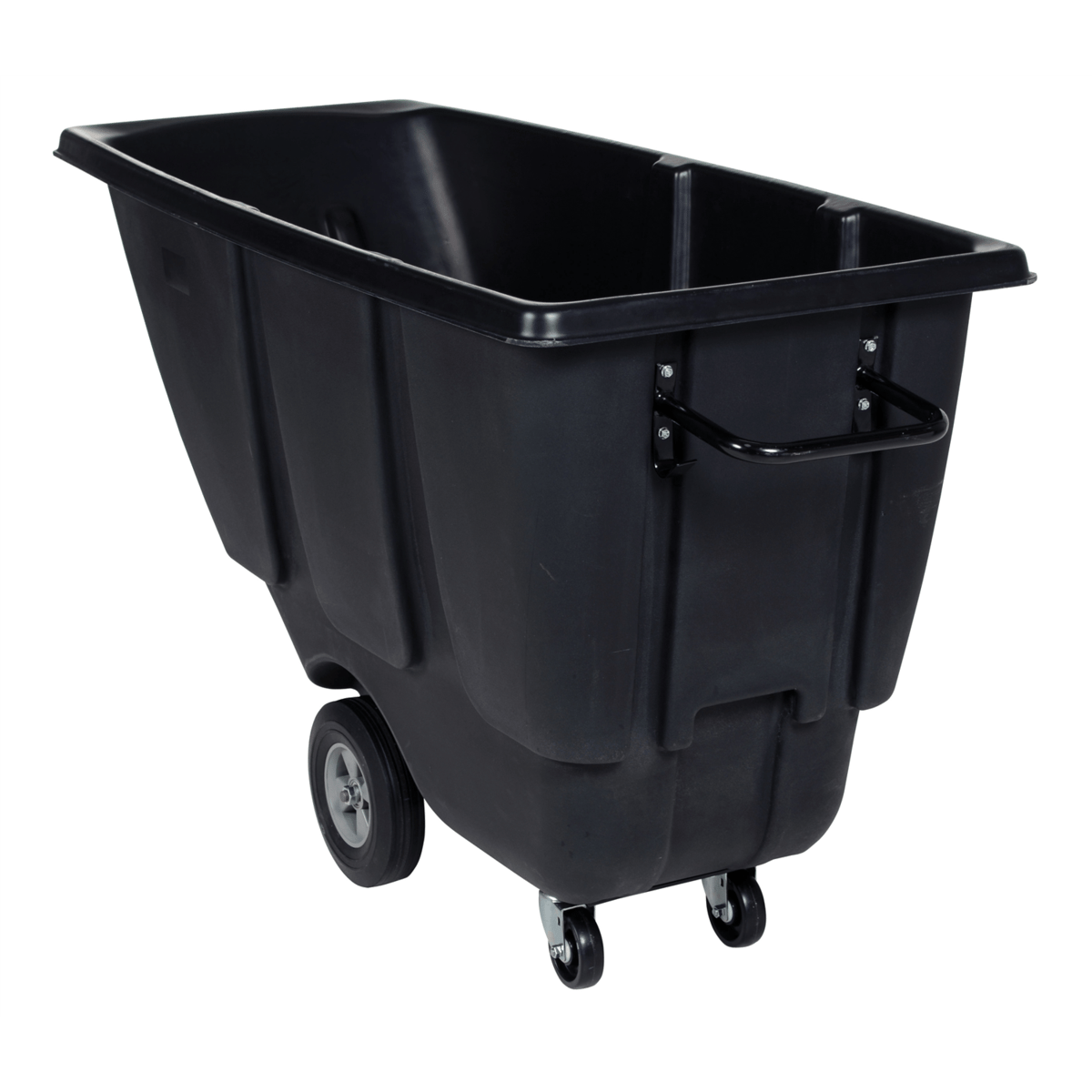 Vestil Plastic Light Duty Tilt Truck 1/2 Cubic Yard 450 Lb. Capacity Black TDT-50-LD-BLACK