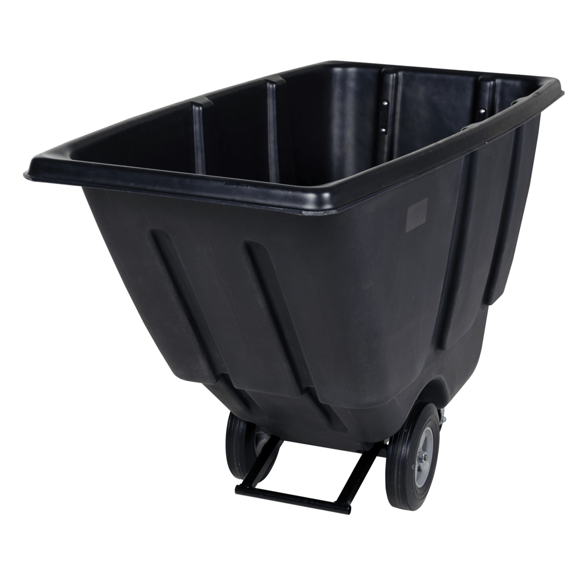 Vestil Plastic Light Duty Tilt Truck 1/2 Cubic Yard 450 Lb. Capacity Black TDT-50-LD-BLACK