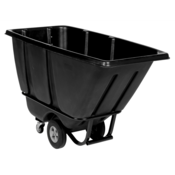 Vestil Plastic Heavy Duty Tilt Truck 1/2 Cubic Yard 1400 Lb. Capacity Black TDT-50-HD-BLACK