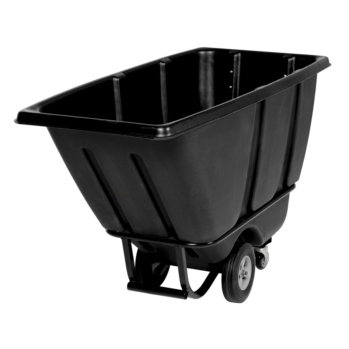 Vestil Plastic Heavy Duty Tilt Truck 1/2 Cubic Yard 1400 Lb. Capacity Black TDT-50-HD-BLACK