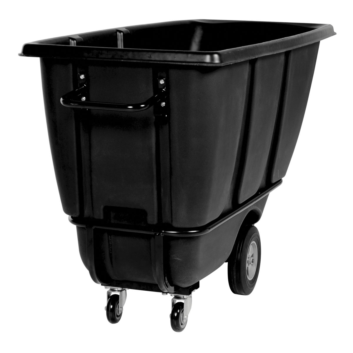 Vestil Plastic Heavy Duty Tilt Truck 1/2 Cubic Yard 1400 Lb. Capacity Black TDT-50-HD-BLACK