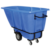 Vestil Plastic Heavy Duty Tilt Truck 1/2 Cubic Yard 1400 Lb. Capacity Blue TDT-50-HD-BLUE