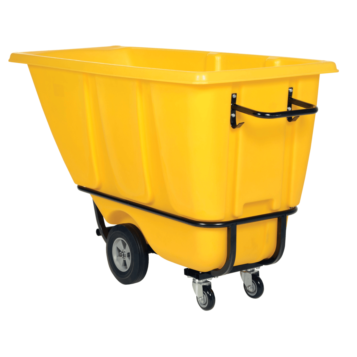 Vestil Plastic Heavy Duty Tilt Truck 1/2 Cubic Yard 1400 Lb. Capacity Yellow TDT-50-HD-YELLOW