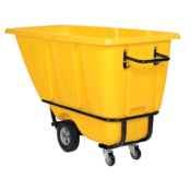 Vestil Plastic Heavy Duty Tilt Truck 1/2 Cubic Yard 1400 Lb. Capacity Yellow TDT-50-HD-YELLOW