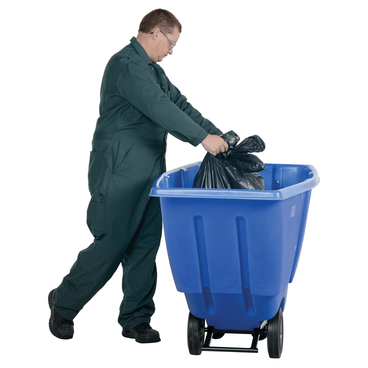 Vestil Plastic Light Duty Tilt Truck 1/2 Cubic Yard 450 Lb. Capacity Blue TDT-50-LD-BLUE