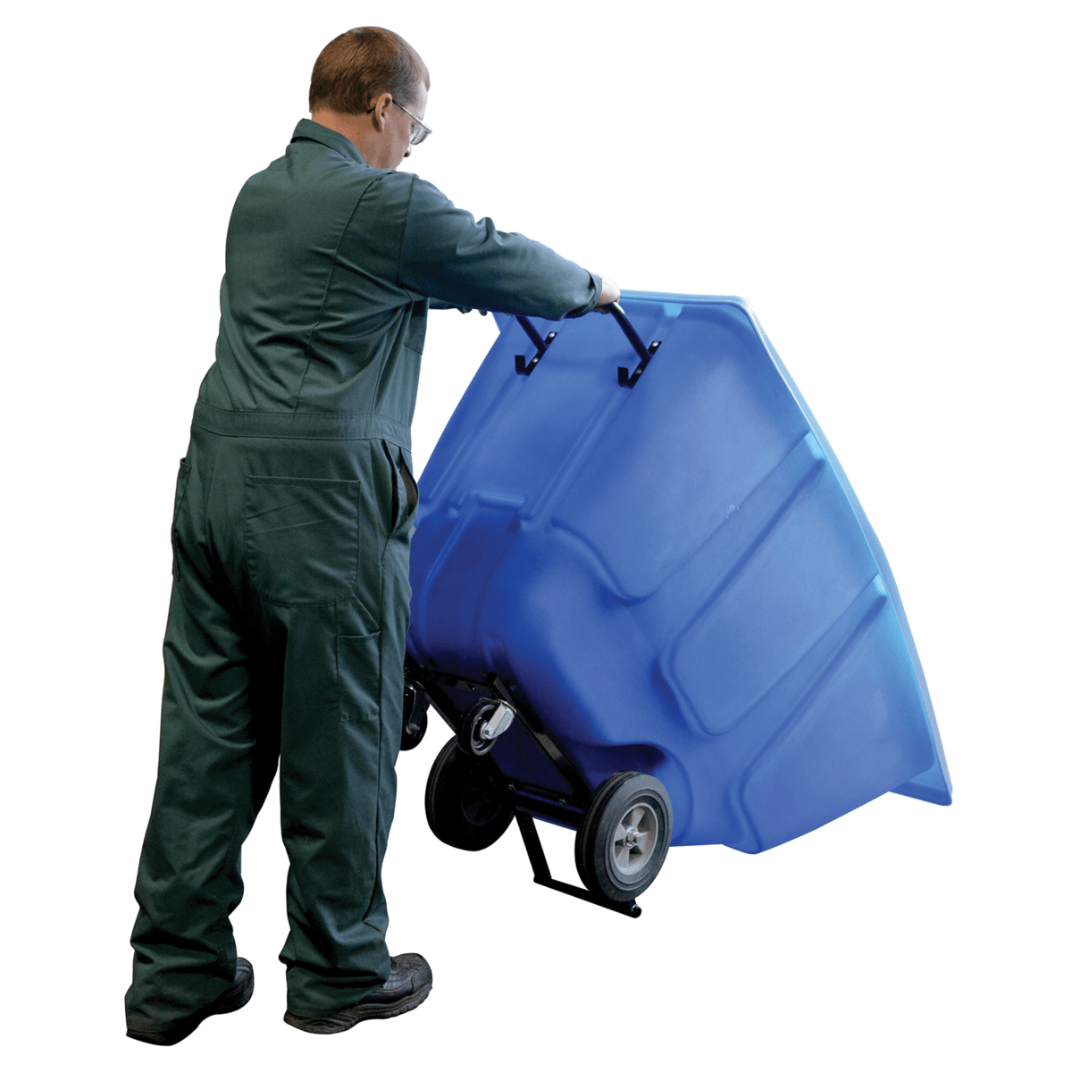 Vestil Plastic Light Duty Tilt Truck 1/2 Cubic Yard 450 Lb. Capacity Blue TDT-50-LD-BLUE