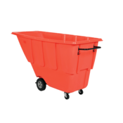 Vestil Plastic Light Duty Tilt Truck 1/2 Cubic Yard 450 Lb. Capacity Red TDT-50-LD-RED