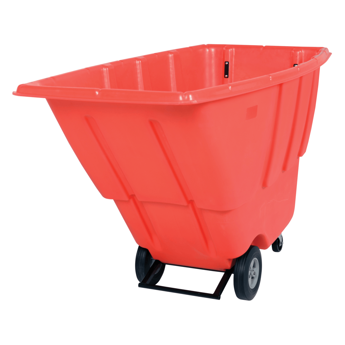 Vestil Plastic Light Duty Tilt Truck 1/2 Cubic Yard 450 Lb. Capacity Red TDT-50-LD-RED