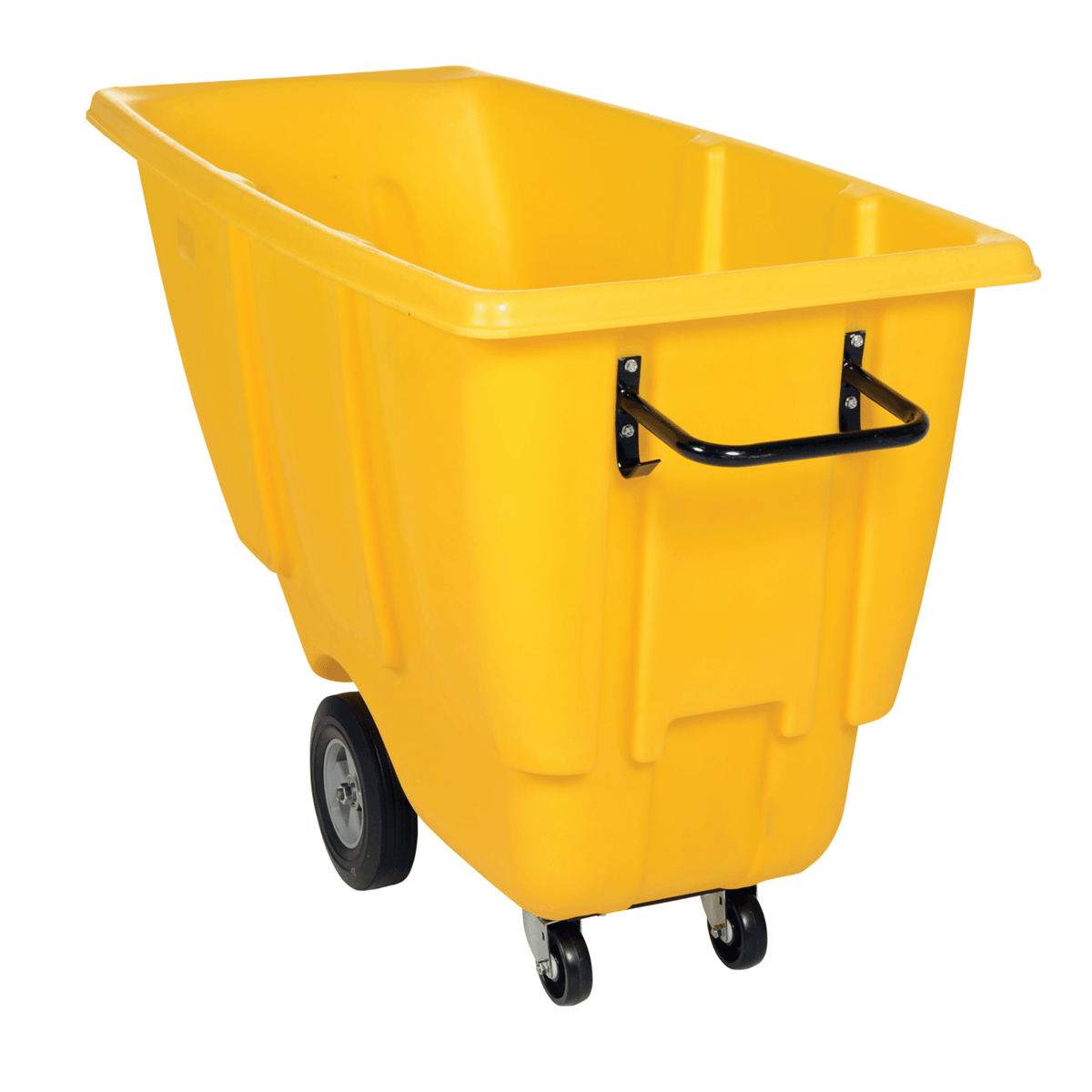 Vestil Plastic Light Duty Tilt Truck 1/2 Cubic Yard 450 Lb. Capacity Yellow TDT-50-LD-YELLOW