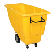 Vestil Plastic Light Duty Tilt Truck 1/2 Cubic Yard 450 Lb. Capacity Yellow TDT-50-LD-YELLOW