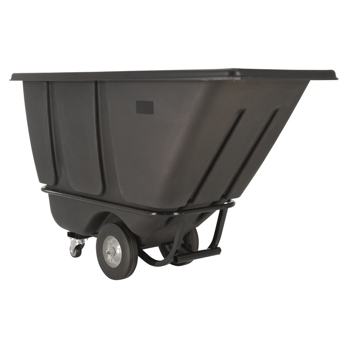 Vestil Plastic Medium Duty Tilt Truck 1/2 Cubic Yard 850 Lb. Capacity Black TDT-50-MD-BLACK