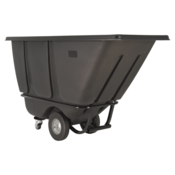 Vestil Plastic Medium Duty Tilt Truck 1/2 Cubic Yard 850 Lb. Capacity Black TDT-50-MD-BLACK