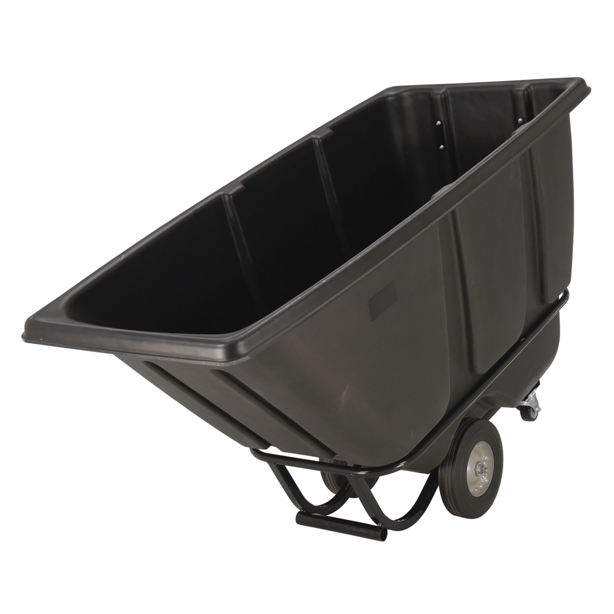 Vestil Plastic Medium Duty Tilt Truck 1/2 Cubic Yard 850 Lb. Capacity Black TDT-50-MD-BLACK