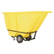 Vestil Plastic Medium Duty Tilt Truck 1/2 Cubic Yard 850 Lb. Capacity Yellow TDT-50-MD-YELLOW