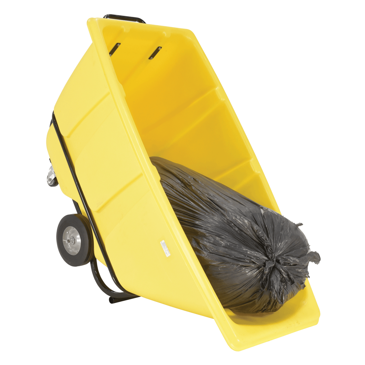 Vestil Plastic Medium Duty Tilt Truck 1/2 Cubic Yard 850 Lb. Capacity Yellow TDT-50-MD-YELLOW