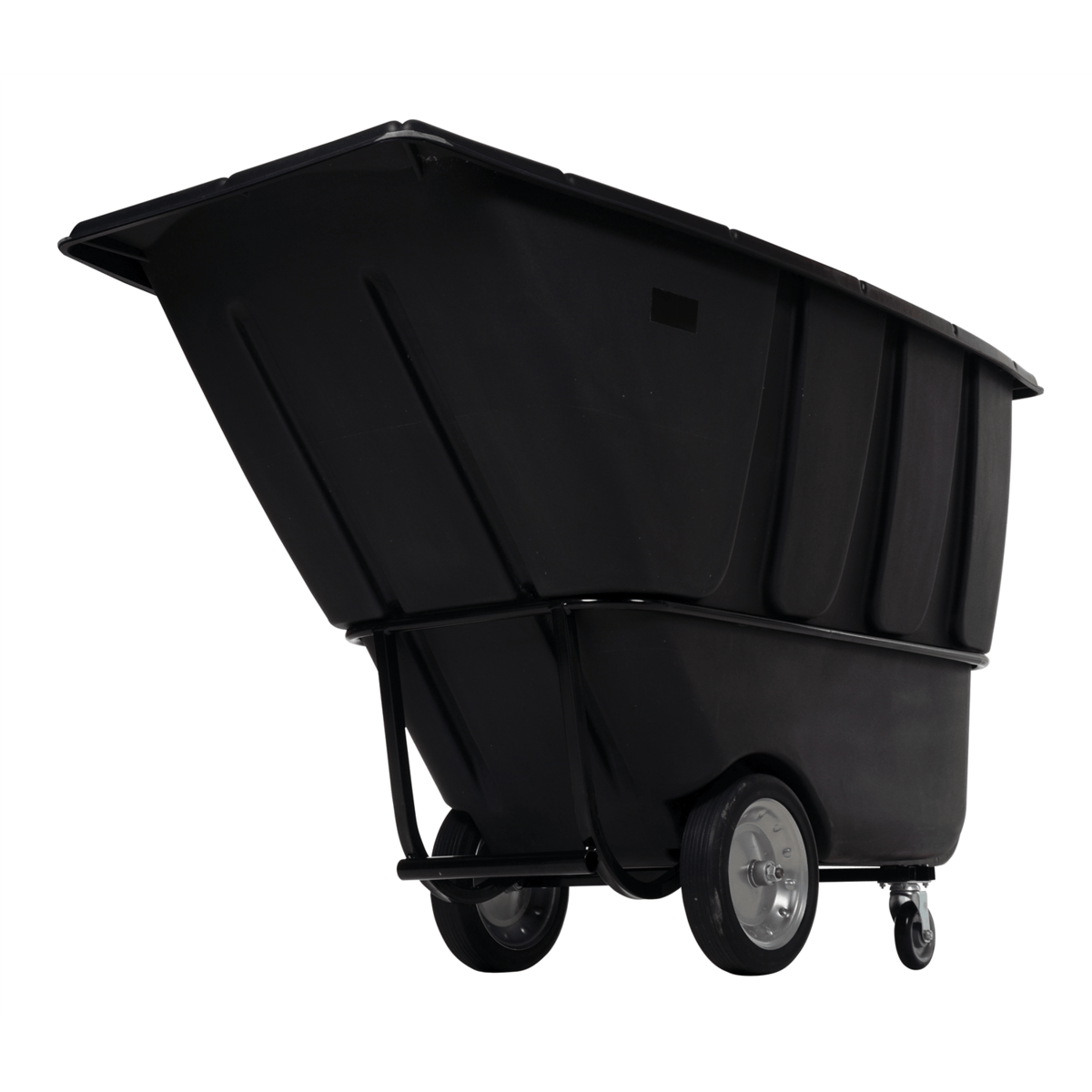 Vestil Plastic Heavy Duty Tilt Truck 1 Cubic Yard 2100 Lb. Capacity Black TDT-100-HD-BLACK