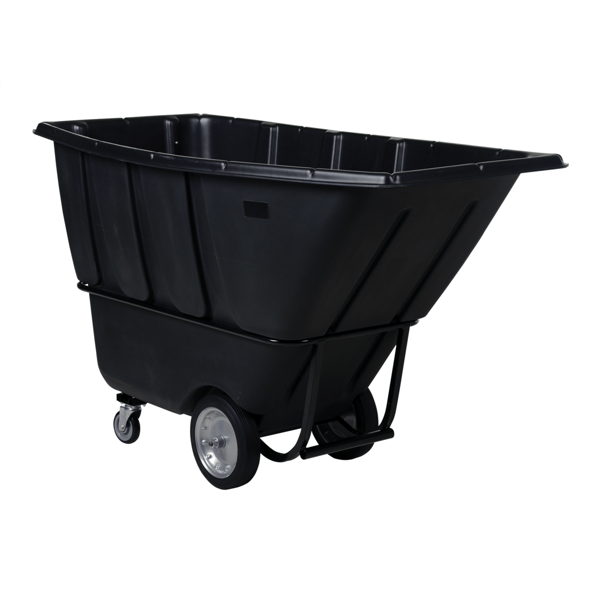 Vestil Plastic Heavy Duty Tilt Truck 1 Cubic Yard 2100 Lb. Capacity Black TDT-100-HD-BLACK