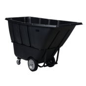 Vestil Plastic Heavy Duty Tilt Truck 1 Cubic Yard 2100 Lb. Capacity Black TDT-100-HD-BLACK