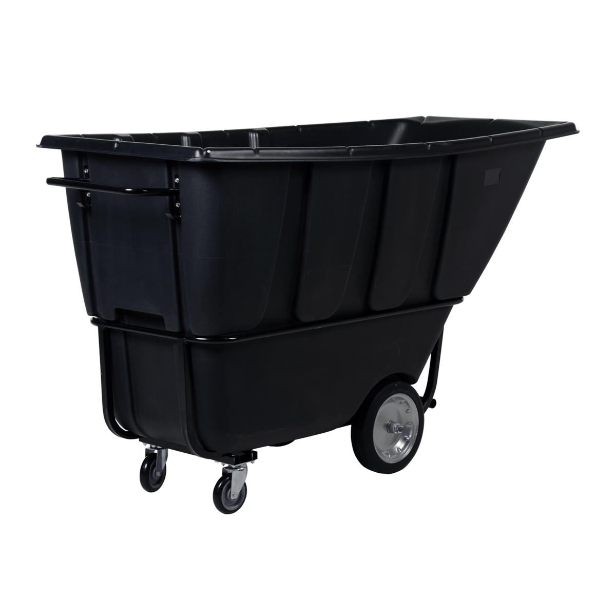 Vestil Plastic Heavy Duty Tilt Truck 1 Cubic Yard 2100 Lb. Capacity Black TDT-100-HD-BLACK