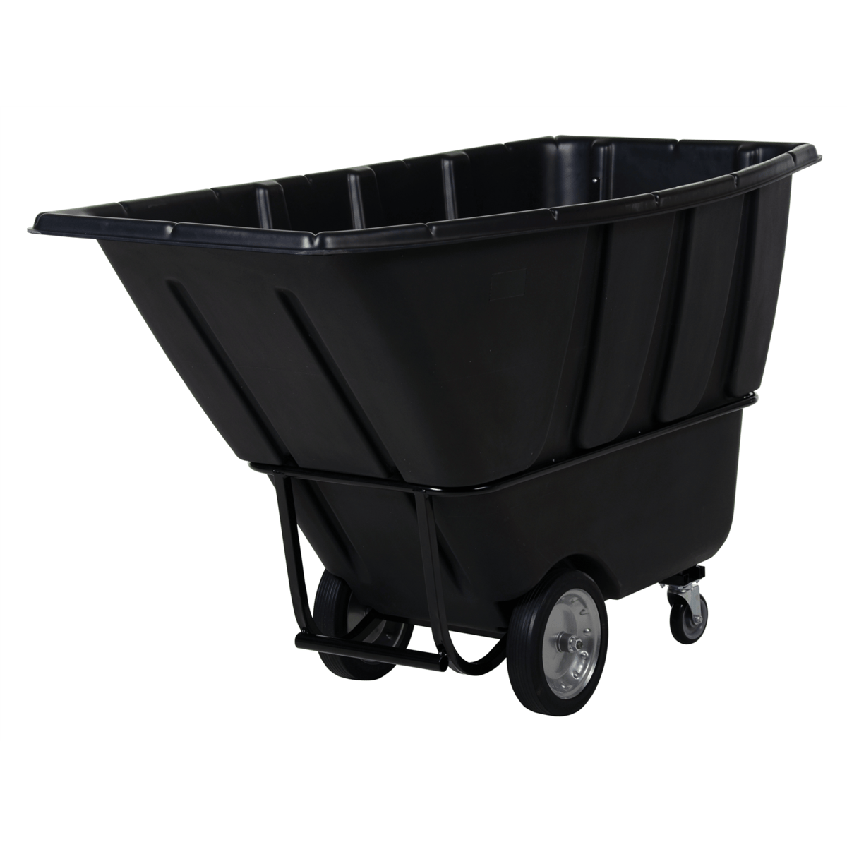 Vestil Plastic Heavy Duty Tilt Truck 1 Cubic Yard 2100 Lb. Capacity Black TDT-100-HD-BLACK