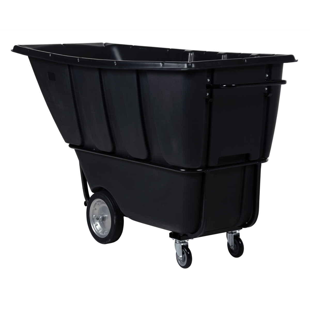 Vestil Plastic Heavy Duty Tilt Truck 1 Cubic Yard 2100 Lb. Capacity Black TDT-100-HD-BLACK