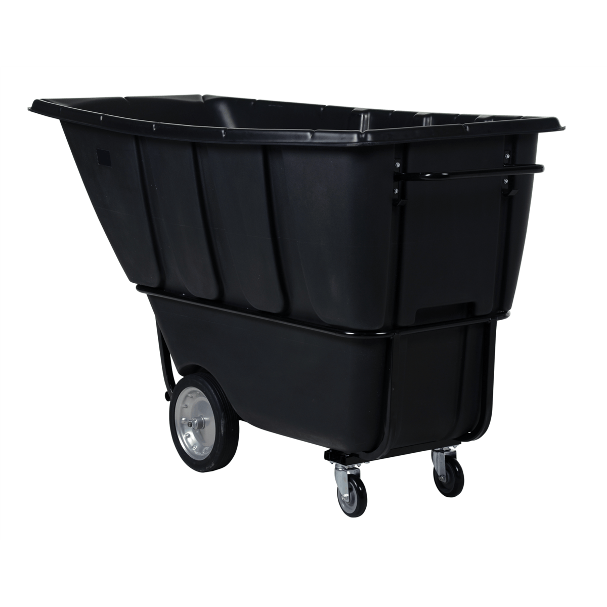 Vestil Plastic Heavy Duty Tilt Truck 1 Cubic Yard 2100 Lb. Capacity Black TDT-100-HD-BLACK