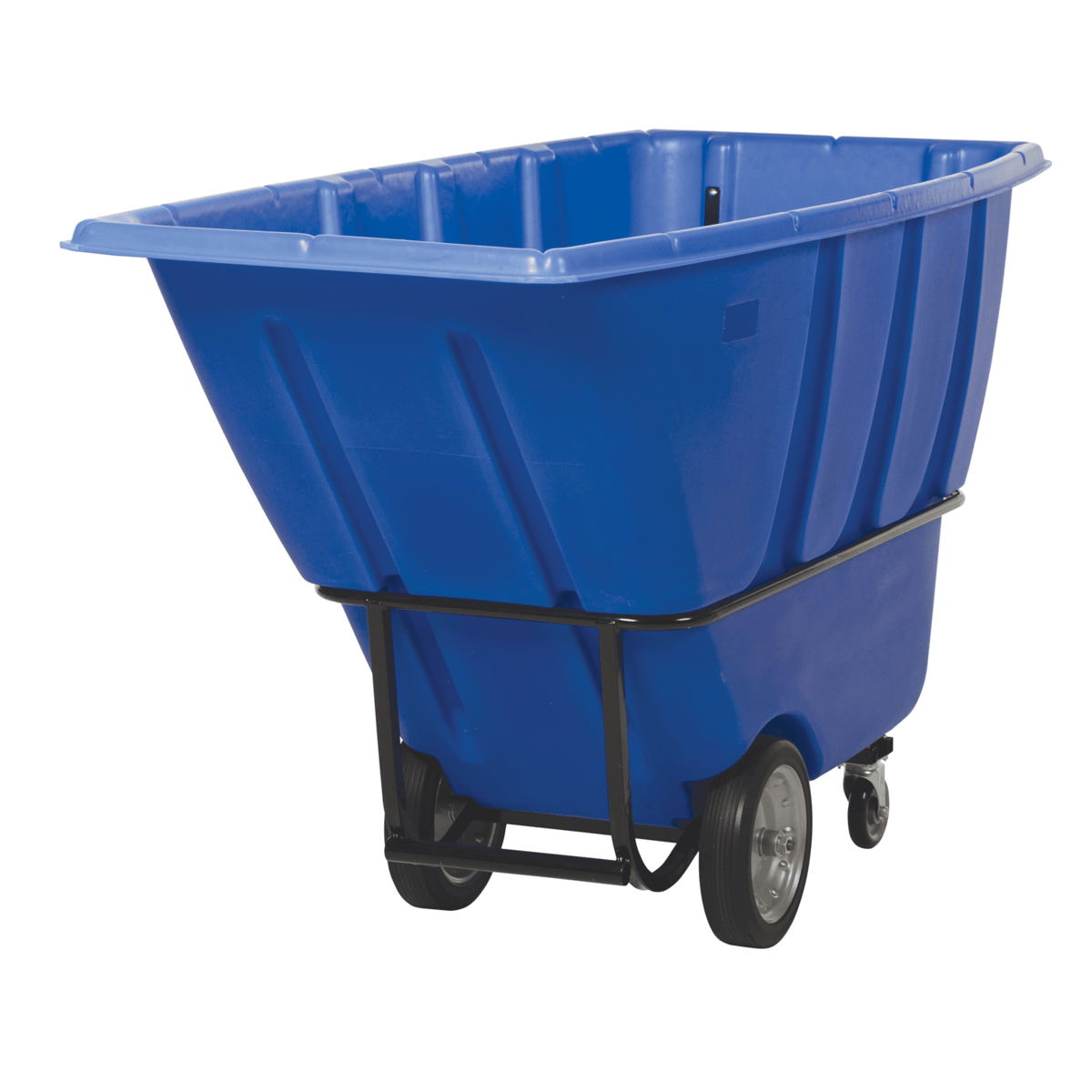 Vestil Plastic Heavy Duty Tilt Truck 1 Cubic Yard 2100 Lb. Capacity Blue TDT-100-HD-BLUE