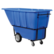 Vestil Plastic Heavy Duty Tilt Truck 1 Cubic Yard 2100 Lb. Capacity Blue TDT-100-HD-BLUE