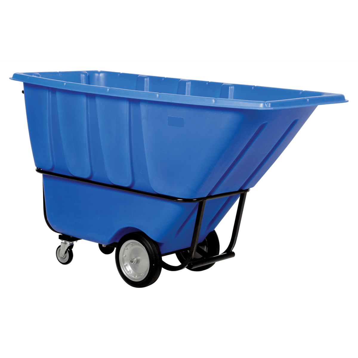Vestil Plastic Heavy Duty Tilt Truck 1 Cubic Yard 2100 Lb. Capacity Blue TDT-100-HD-BLUE
