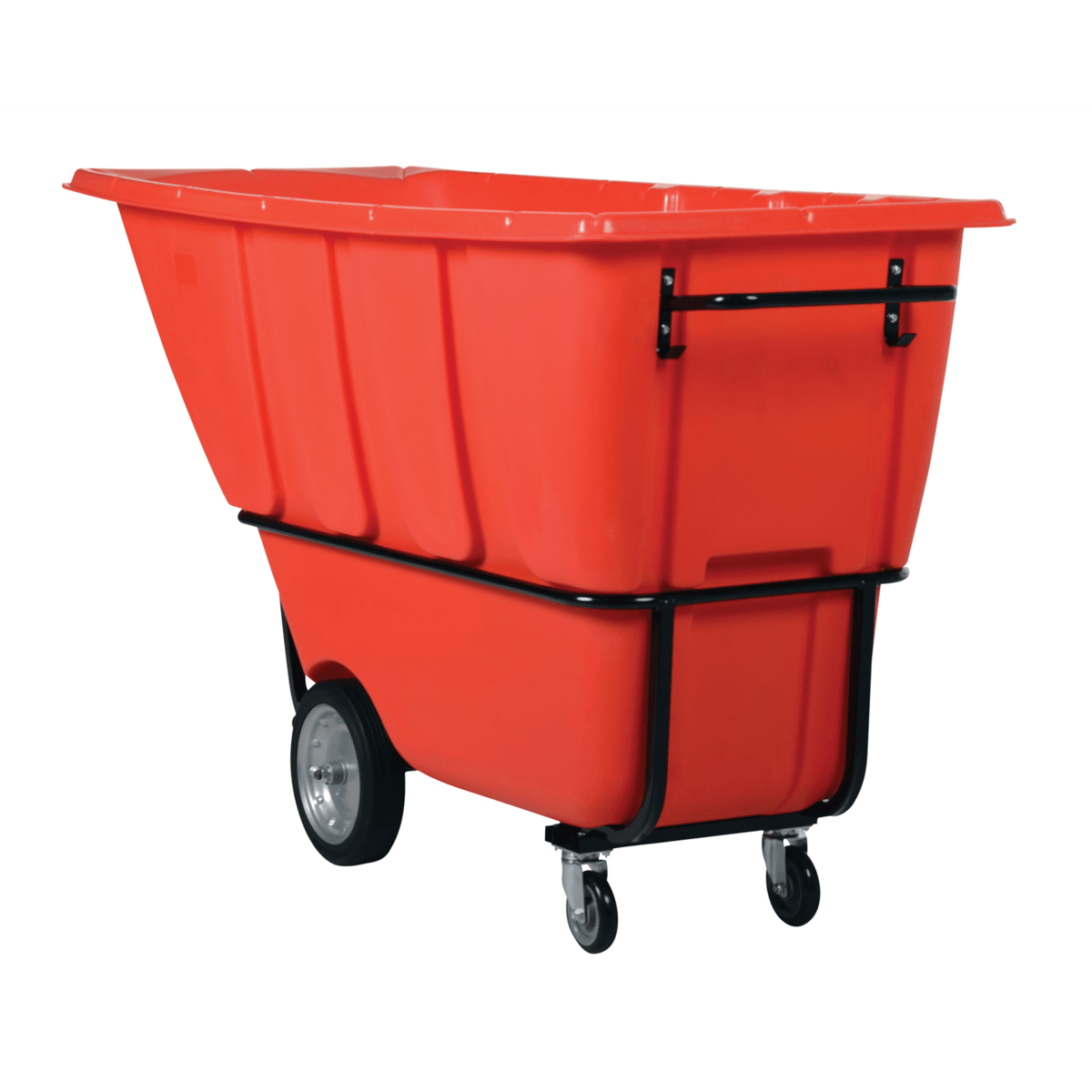 Vestil Plastic Heavy Duty Tilt Truck 1 Cubic Yard 2100 Lb. Capacity Red TDT-100-HD-RED