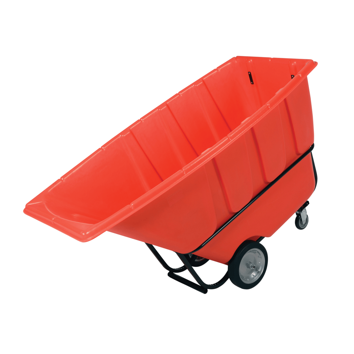 Vestil Plastic Heavy Duty Tilt Truck 1 Cubic Yard 2100 Lb. Capacity Red TDT-100-HD-RED