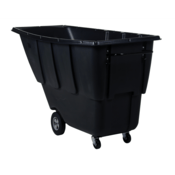Vestil Plastic Light Duty Tilt Truck 1 Cubic Yard 850 Lb. Capacity Black TDT-100-LD-BLACK