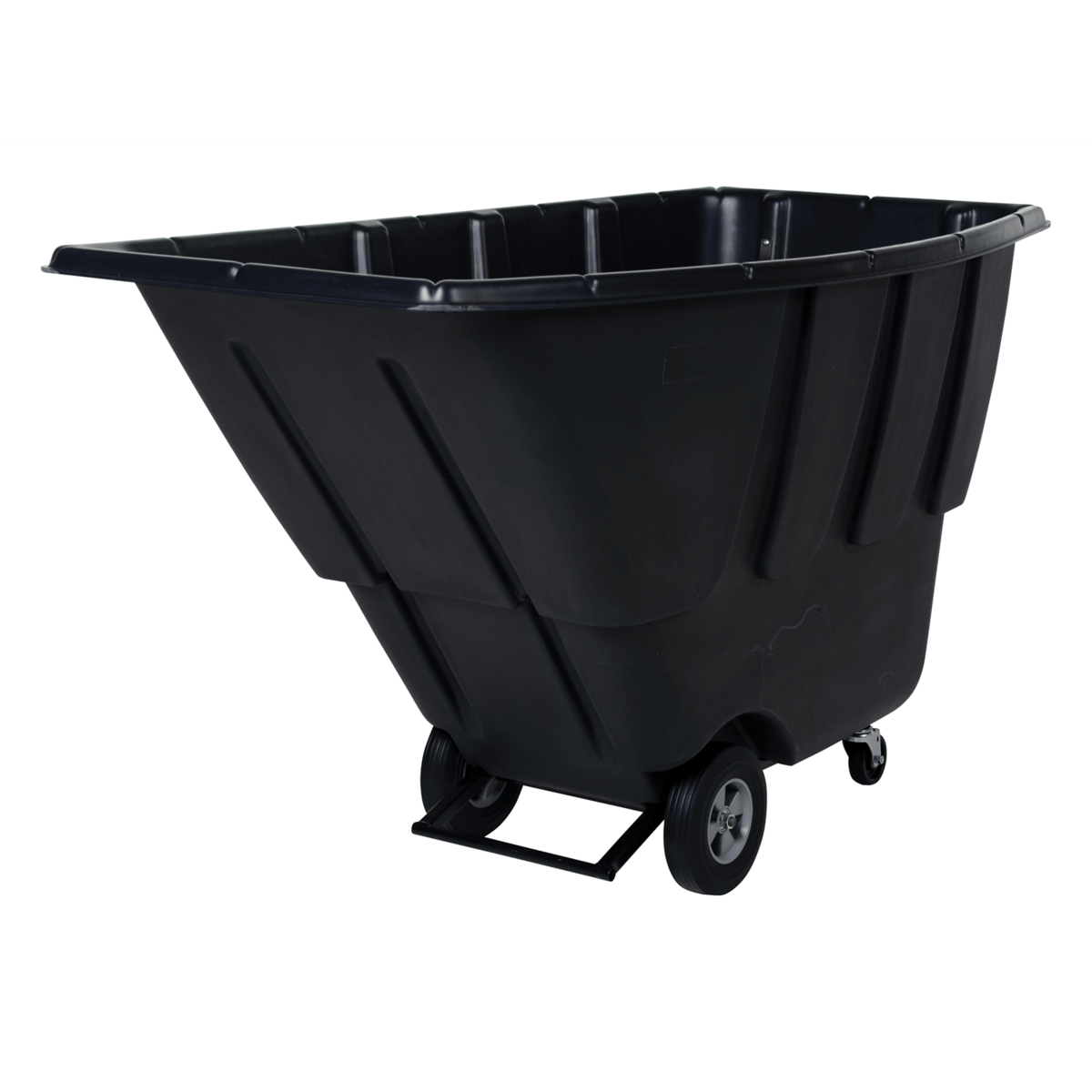 Vestil Plastic Light Duty Tilt Truck 1 Cubic Yard 850 Lb. Capacity Black TDT-100-LD-BLACK