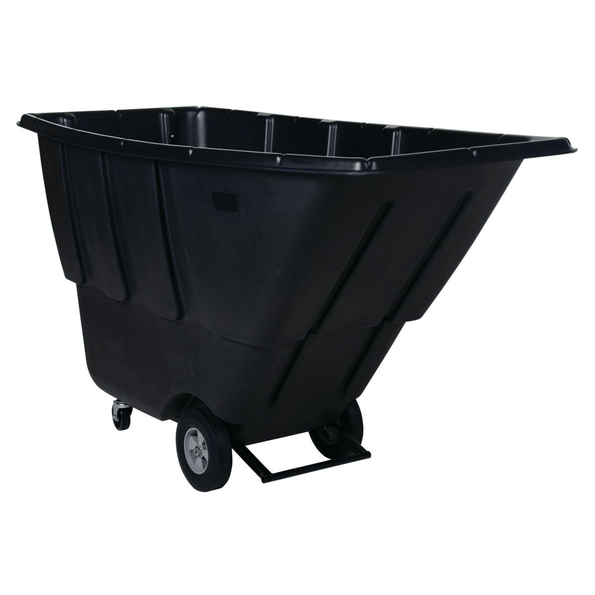 Vestil Plastic Light Duty Tilt Truck 1 Cubic Yard 850 Lb. Capacity Black TDT-100-LD-BLACK