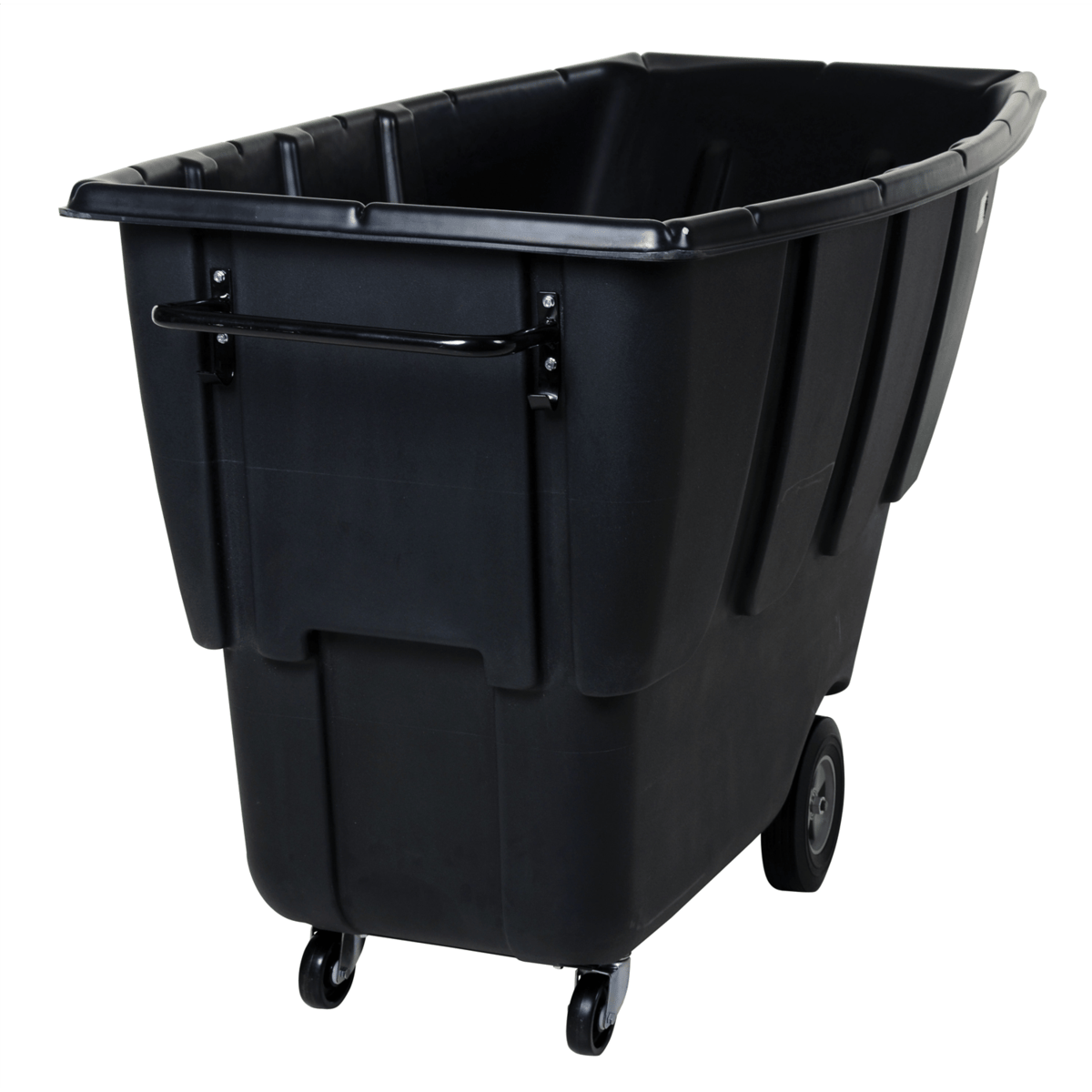 Vestil Plastic Light Duty Tilt Truck 1 Cubic Yard 850 Lb. Capacity Black TDT-100-LD-BLACK